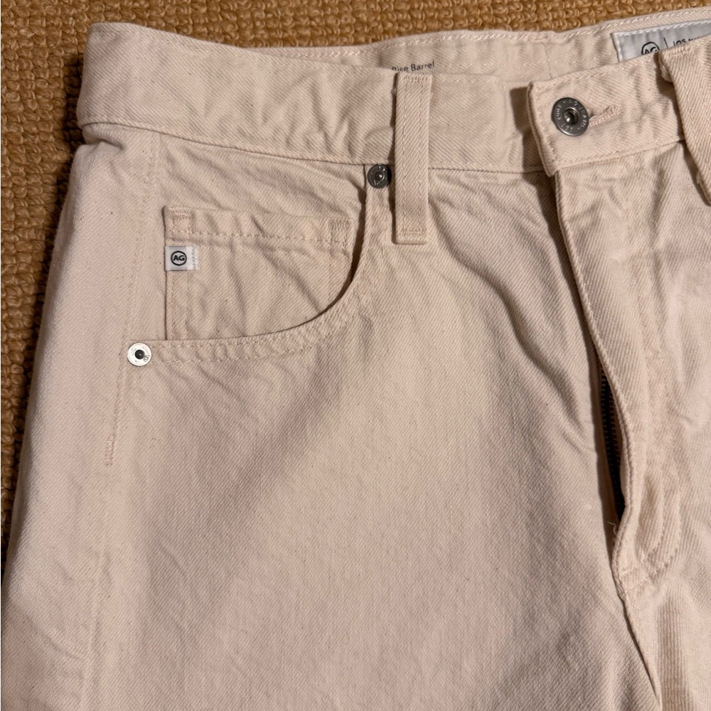 Ag Adriano Goldschmied Hattie Crop Jean High-Rise Barrel in Opal Stone size 27 - Picture 8 of 13